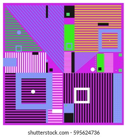 Vector Retro vintage memphis fashion style pattern. Illustration background Ideal for fabric design, paper print and website backdrop. Template background for holiday poster design.