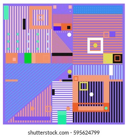 Vector Retro vintage memphis fashion style pattern. Illustration background Ideal for fabric design, paper print and website backdrop. Template background for holiday poster design.