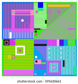 Vector Retro vintage memphis fashion style pattern. Illustration background Ideal for fabric design, paper print and website backdrop. Template background for holiday poster design.