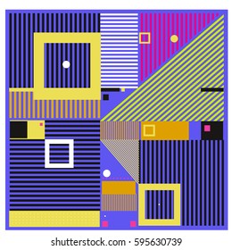 Vector Retro vintage memphis fashion style pattern. Illustration background Ideal for fabric design, paper print and website backdrop. Template background for holiday poster design.