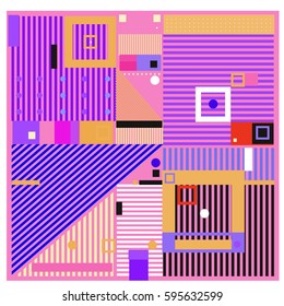 Vector Retro vintage memphis fashion style pattern. Illustration background Ideal for fabric design, paper print and website backdrop. Template background for holiday poster design.