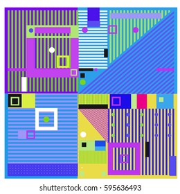 Vector Retro vintage memphis fashion style pattern. Illustration background Ideal for fabric design, paper print and website backdrop. Template background for holiday poster design.