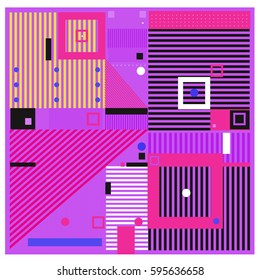 Vector Retro vintage memphis fashion style pattern. Illustration background Ideal for fabric design, paper print and website backdrop. Template background for holiday poster design.