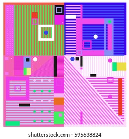 Vector Retro vintage memphis fashion style pattern. Illustration background Ideal for fabric design, paper print and website backdrop. Template background for holiday poster design.
