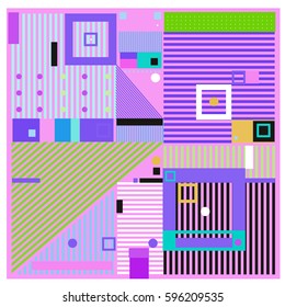 Vector Retro vintage memphis fashion style pattern. Illustration background Ideal for fabric design, paper print and website backdrop. Template background for holiday poster design.