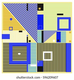 Vector Retro vintage memphis fashion style pattern. Illustration background Ideal for fabric design, paper print and website backdrop. Template background for holiday poster design.