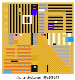 Vector Retro vintage memphis fashion style pattern. Illustration background Ideal for fabric design, paper print and website backdrop. Template background for holiday poster design.