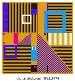 Vector Retro vintage memphis fashion style pattern. Illustration background Ideal for fabric design, paper print and website backdrop. Template background for holiday poster design.