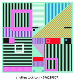 Vector Retro vintage memphis fashion style pattern. Illustration background Ideal for fabric design, paper print and website backdrop. Template background for holiday poster design.