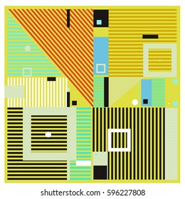 Vector Retro vintage memphis fashion style pattern. Illustration background Ideal for fabric design, paper print and website backdrop. Template background for holiday poster design.