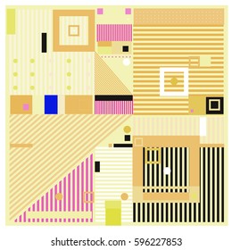 Vector Retro vintage memphis fashion style pattern. Illustration background Ideal for fabric design, paper print and website backdrop. Template background for holiday poster design.