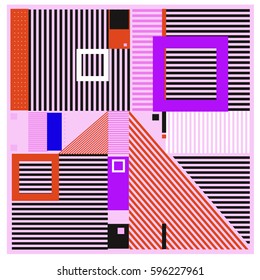 Vector Retro vintage memphis fashion style pattern. Illustration background Ideal for fabric design, paper print and website backdrop. Template background for holiday poster design.