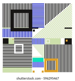 Vector Retro vintage memphis fashion style pattern. Illustration background Ideal for fabric design, paper print and website backdrop. Template background for holiday poster design.