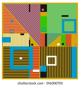 Vector Retro vintage memphis fashion style pattern. Illustration background Ideal for fabric design, paper print and website backdrop. Template background for holiday poster design.