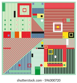 Vector Retro vintage memphis fashion style pattern. Illustration background Ideal for fabric design, paper print and website backdrop. Template background for holiday poster design.