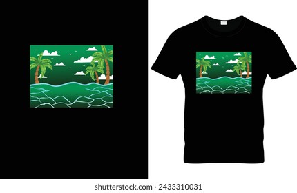 Vector retro vintage sunset grunge striped tshirt design for summer