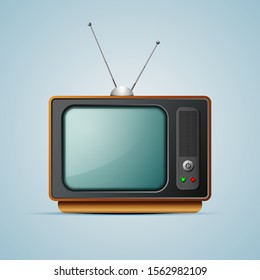 Vector Retro And Vintage TV 1980s Style On A Gray Background