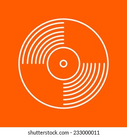 Vector retro  vinyl record icon outline. Eps10