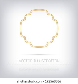 Vector retro web badge with double contour. Clean and minimal