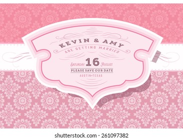 Vector. Retro wedding card