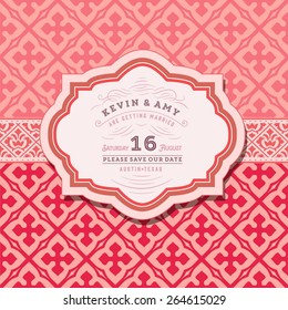Vector. Retro wedding card
