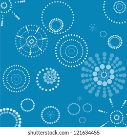 Vector retro white and blue seamless dotted circle background