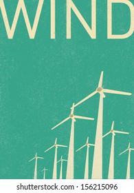 Vektorgrafik von Retro-Windturbinen 