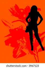 vector retro women