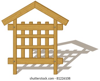 Vector, retro wood billboard, isolated on white background