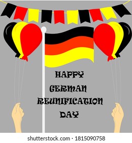 vector of Reunification Germany Day, Happy Unity day celebration card, German national flag , Greeting card.