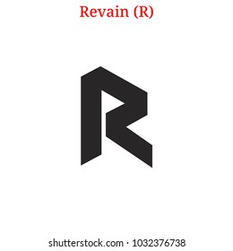 Vector Revain (R) digital cryptocurrency logo. Revain (R) icon. Vector illustration isolated on white background.