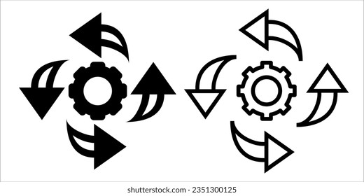 VECTOR REVERSE ENGINEERING ICON IN STROKE AND FILL VERSION