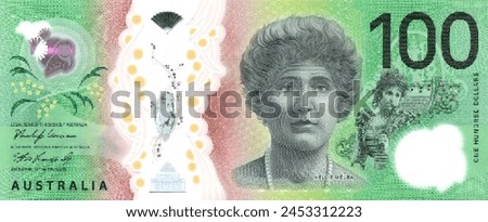 Vector reverse high polygonal pixel mosaic banknote of Australia. Denominations of bill 100 dollars 2020. Game money of flyer. Part 2