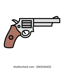 Vektorgrafik-Revolver-Design mit ausgefüllten Symbolen

