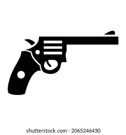 Vector Revolver Glyph Icon Design
