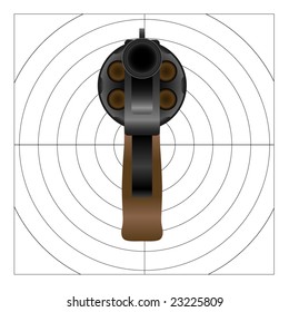 Vector revolver on the target background