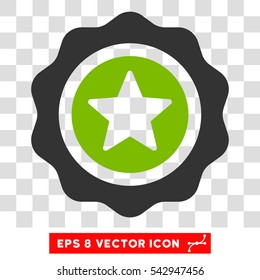 Vector Reward Seal EPS vector icon. Illustration style is flat iconic bicolor eco green and gray symbol on a transparent background.