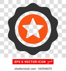 Vector Reward Seal EPS vector pictogram. Illustration style is flat iconic bicolor orange and gray symbol on a transparent background.