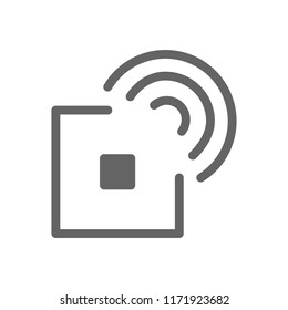 Vector RFID tag and line icon. Symbol and sign illustration design. Isolated on white background