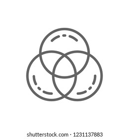 Vector RGB color, swatch palette line icon. Symbol and sign illustration design. Isolated on white background