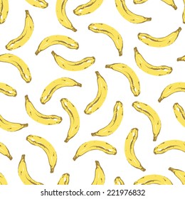 Vector RGB seamless banana pattern. Background is on a separate layer, so you can easily change its color