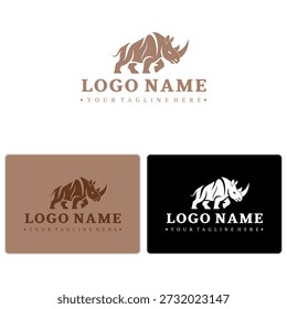 Vector rhino logo ideal for strong brand themes like construction, security, or safari tours. CorelDRAW editable format included.