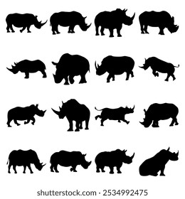 vector rhino rhinoceros silhouette illustration