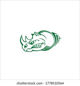 vector rhino who is very angry and creepy