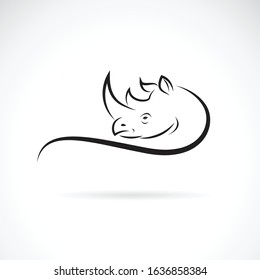 Vector of rhinoceros head design on a white background. Wild Animals. Rhino logo or icon. Easy editable layered vector illustration.