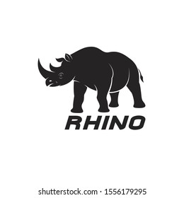 Vektorillustration von Rhinozeros auf weißem Hintergrund. Wildtiere. Rhino Logo oder Symbol. Leicht bearbeitbare Vektorillustration-Illustration.