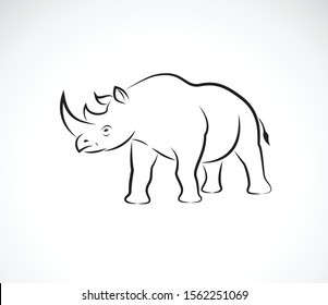 Vector of rhinoceros on a white background. Wild Animals. Rhino logo or icon.  Easy editable layered vector illustration.