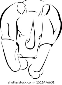 Vector of a rhinoceros running at you