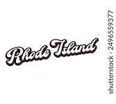 Vector Rhode Island text design for tshirt hoodie baseball cap jacket and other uses vector	