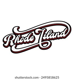 Vector Rhode Island text design for tshirt hoodie baseball cap jacket and other uses vector	